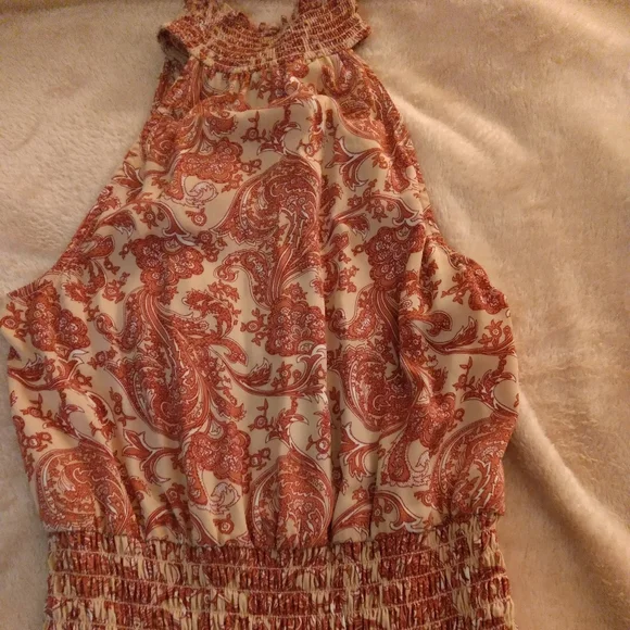 Express Size XXS Printed Paisley Midi Halter Dress - Picture 5 of 10